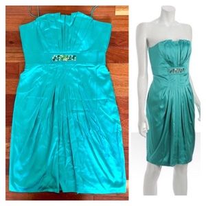 Vintage Marc Bouwer Glam It! Strapless Silk Dress
